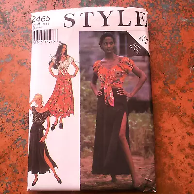 Style Sewing Pattern 2465 Peasant Blouse Maxi Skirt Sash Gypsy 90s Uncut  8-18 • $10.51