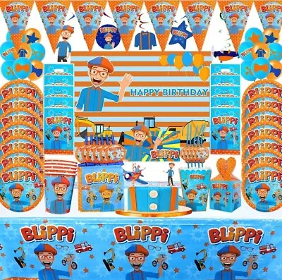 Blippi Party Supplies Tableware Balloons Kids Children Birthday Decoration • $8.99