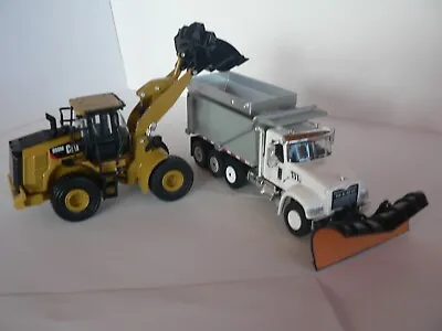 1/64 2019 Mack Granite Dump Truck With Plow And Cat 950M Wheel Loader • $40