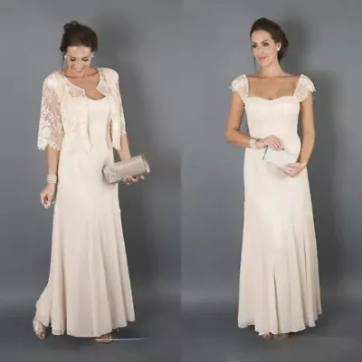 Mother Of The Bride Dress Chiffon With Jacket Formal Godmother Wedding Plus Size • $142.75