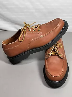 Vintage Sears Men's Work Low Cut Soft Toe Leather Shoes Size 12D  #82156 • $55.55