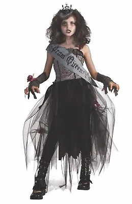 Goth Prom Queen Zombie Girls Halloween Fancy Dress Childs Kids Vampire Costume • £9.50