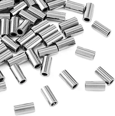 200x Stainless Steel Solid Tube Spacer Beads For DIY Jewelry Making Findings • $17.47