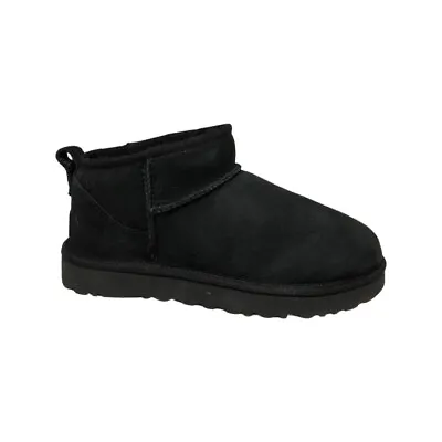 UGG Women's Classic Ultra Mini Black Suede Ankle Boots 1116109 • $109.99