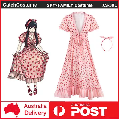 Anime SPY×FAMILY Yor Forger Briar Cosplay Costume Full Set Strawberry Dress • $26.74