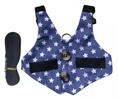 £7.99 • Buy Small Pet Puppy Dog Kitten Guinea Pig Rabbit Blue Star Harness Leash Lead Set