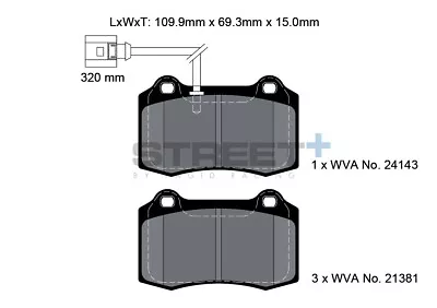 Pagid Racing Street+ T8058SP2001 High Performance Front Brake Pads 15mm Thick • £160.99