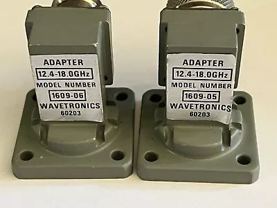 2x Wavetronics 12.4-18GHz Waveguide To N Adapters - P Band WR-62 UG-419 - Look • $599.99