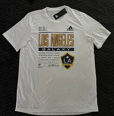 Adidas Los Angeles LA Galaxy Pregame White T Shirt Mens XL New $35MSRP H47211 • $19.99