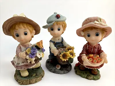 Montefiori Collection Lot Of 3 Small Figures Flower Girl Apple Girl Flower Boy • $33