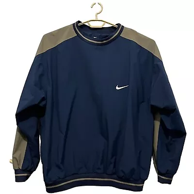 Nike Golf Windbreaker Men Size XXL Blue Tan V Neck Pullover Lined Vintage Retro • $82.03