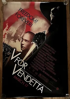 V FOR VENDETTA (2005) Poster 27x40 DS Rare ORIGINAL • $30