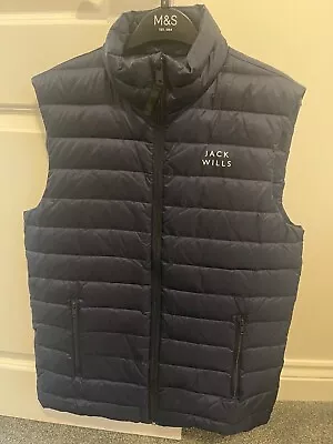 Jack Wills Men's Navy Body Warmer Duck Feather Down Gilet Small S • £20