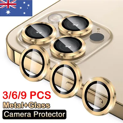 $6.89 • Buy 9x Metal Tempered Glass Camera Lens Ring Protector Fit IPhone 13 Mini 14 Pro Max