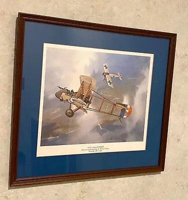 Michael Turner Framed & Matted WW1 Aviation Print DeHaviland 2 Vs Fokker 16 X 15 • $19.29