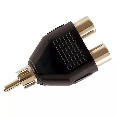 RCA Y-Adaptor 1 Male 2 Female AV Splitter Cable Plug Jack • $0.99