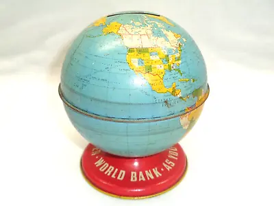 Vintage Ohio Art Co. World Globe Coin Bank Made In U.S.A. • $12.50