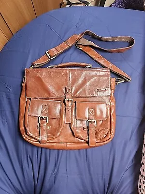 Genuine Leather Satchel Shoulder Bag Messenger Laptop Briefcase For Men • £0.99