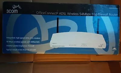 Modem 3com 3 CRWDR 101a-75 OfficeConnect Wireless 11g 54 Mbps Adsl Firewall Rout • £75