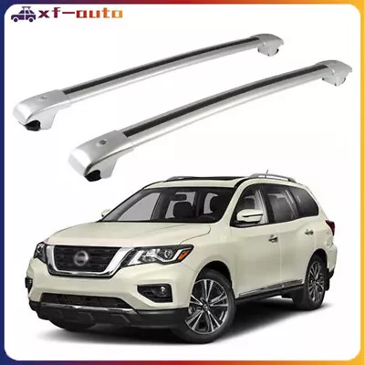 Fits For Nissan Pathfinder 2013-2020 Crossbar Roof Rack Rails Rack Bars Silver • $260.21