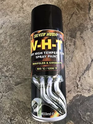 SILVER HOOK VHT HIGH TEMP MANIFOLD & EXHAUSTS BLACK PAINT ENGINE STOVE BBQ 400ml • $16.41