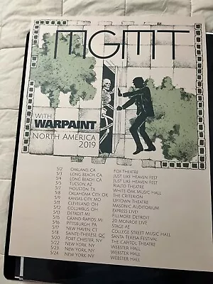 MGMT North American Tour 2019 Lithograph Poster Warpaint • $145