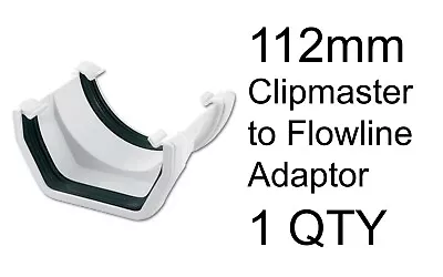 112mm Clip Master To Flowline Gutter Adaptor MARLEY RGA2R White Rainwater Fascia • £8.50