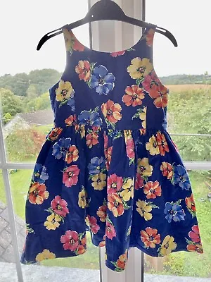 £4 • Buy Girls Ralph Lauren Polo Dress Age 3T Colbalt Floral Design Beautiful