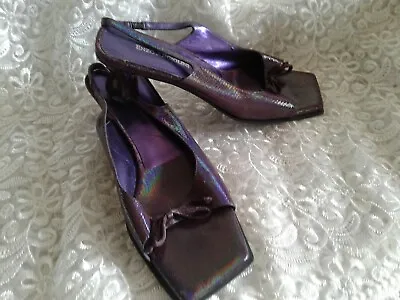  ENZO ANGIOLINI Women's Fancy Purple Sandals With Heals Size 7 1/2 • $29.99