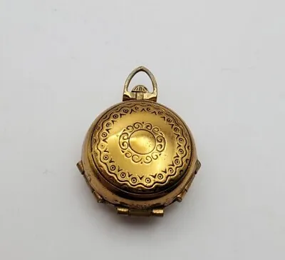 Coro Pegasus Vintage 4 Way Photo Picture Locket Gold Tone Pendant Needs TLC • $36