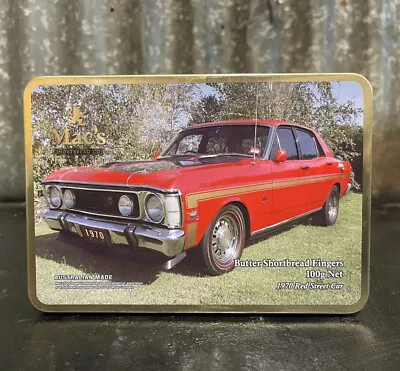 1970 Ford Falcon GT Mac's Classic Cars Shortbread Biscuit Tin Vintage • $19.90