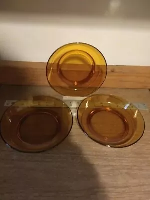 Vintage Vereco France Amber Bowls (7.5 ) Set Of 3 • $28