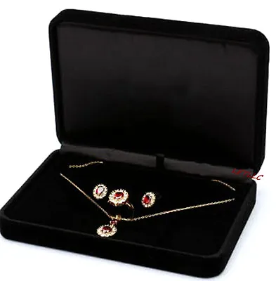 Deluxe Large Jewelry Pearl Set Gift Box Black White/Beige Velvet For Jewelry Set • $12.99