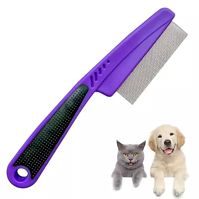 Flea Comb With Rubber Handle Flea And Tick Comb For Dogs & Cats Professional F • $7.23