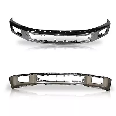 Chrome Steel Bumper Face Bar For 2015-2017 Ford F150 Truck With Fog Light Holes • $292.59