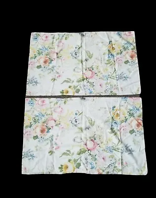 $155 • Buy Vintage Ralph Lauren Home Lake Floral Standard Pillow Shams Lot X 2