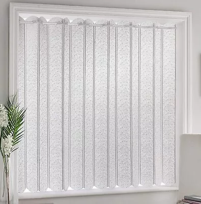 Parma Plain White Lace Lourve Style Vertical Pleated Folding Window Blind Panel • £8.99