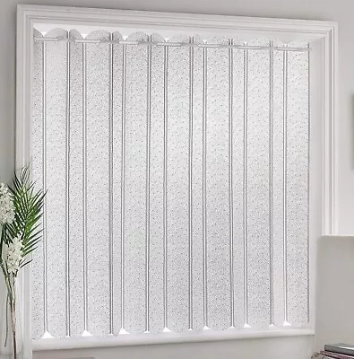 Plain White Cotton Look Lace Net Vertical  Oxford Folding Window Blind Panel • £9.25