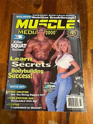 MUSCLE MEDIA Bodybuilding Magazine ERIC HOULT & Playmate RHONDA ADAMS 3-97 • $5.99