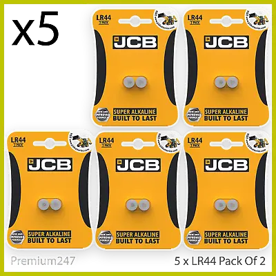 10 X JCB LR44 1.5V SUPER ALKALINE BATTERIES LR 44 A76 AG13 FAST DELIVERY • £2.89