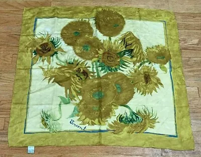 Vintage Fox & Chave The National Gallery England Silk Gold  Vincent  Scarf  • $42.49