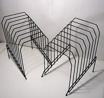 Pair Of Black Metal Wire LP Vinyl Record Holders • $24.99