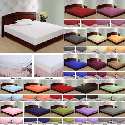 Extra Deep Fitted Sheet 16 /40CM 100% Egyptian Cotton 600TC All 8 Sizes 10 Color • £40