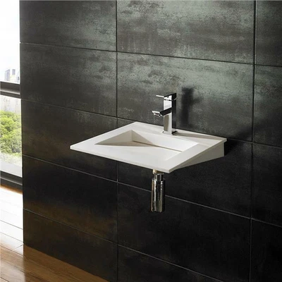 £307 • Buy Stone Resin Sink Wall Mounted 400mm Square Bathroom Basin REDUCED TO CLEAR