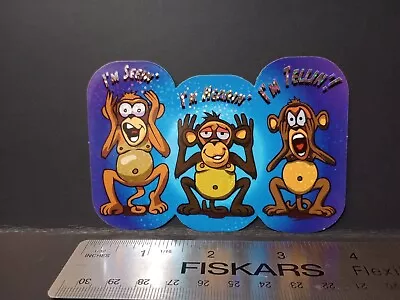 Monkey Prism Vending Machine Sticker 2005 Near Vintage See Hear Speak No Evil • $4.98