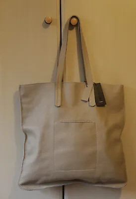 L Credi Taupe Italian Leather Large Work Tote Bag • £32