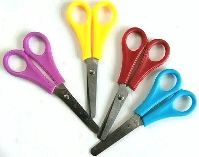 £5.39 • Buy 4 X CHILDRENS SAFETY SCISSORS METAL Kids Child School Blade 5  Arts Craft 