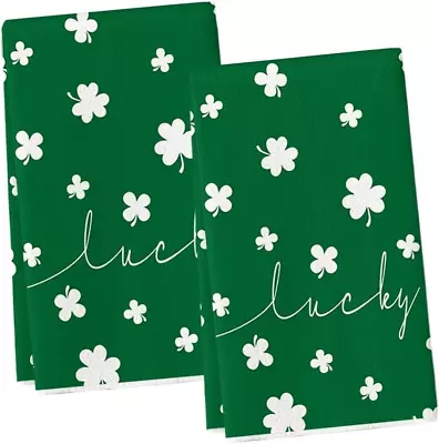 Shamrocks Lucky St. Patrick'S Day Kitchen Towels Dish Towels 18X26 Inch Seasona • $15.88