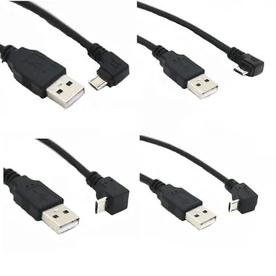 USB 2.0 A Male To Left Right 90 Degree Angle Micro Usb Cable For Phone Samsung • $2.29