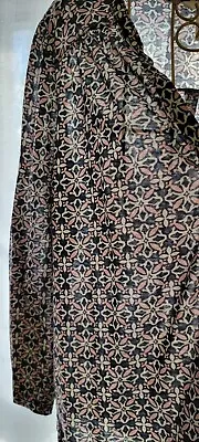 M H&M Women’s 3/4 Sleeve Blouse Shirt Navy Blue Pink Geometric Pattern Medium  • $19.99